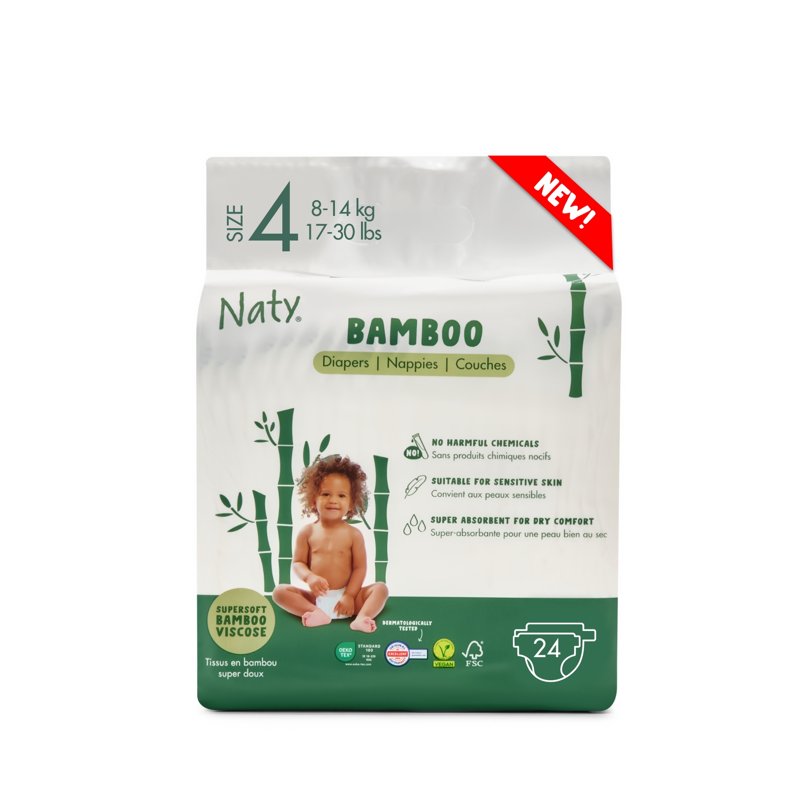 24 x  Pannolini in viscosa di bambù (Taglia 4), , large, Eco by Naty